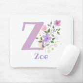 Mouse Pad Initial Plus Name & Blume Design Mousepad (Mit Mouse)