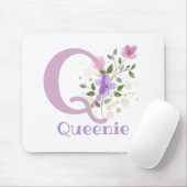 Mouse Pad Initial Plus Name & Blume Design Mousepad (Mit Mouse)