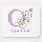 Mouse Pad Initial Plus Name & Blume Design Mousepad (Vorne)