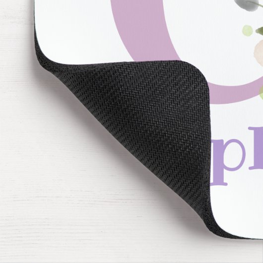 Mouse Pad Initial Plus Name & Blume Design Mousepad (Ecke)