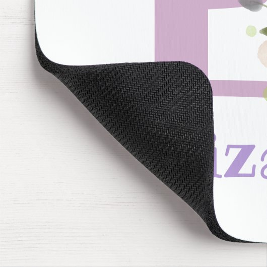 Mouse Pad Initial Plus Name & Blume Design Mousepad (Ecke)