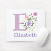Mouse Pad Initial Plus Name & Blume Design Mousepad (Mit Mouse)