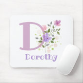 Mouse Pad Initial Plus Name & Blume Design Mousepad (Mit Mouse)