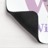 Mouse Pad Initial Plus Name & Blume Design Mousepad (Ecke)