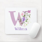 Mouse Pad Initial Plus Name & Blume Design Mousepad (Mit Mouse)