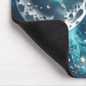 Mouse Pad - Luxury Icy Blue Celestial Moon Phases Mousepad (Ecke)