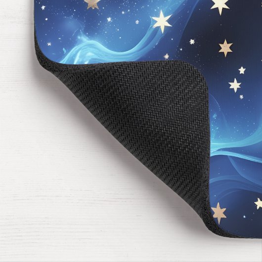 Mouse Pad – Luxury Sapphire Blue Celestial Moon Mousepad (Ecke)