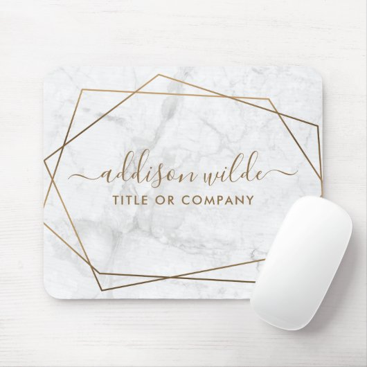 Mouse Pad mit geometrischer weißer Marmorplatte Mousepad (Mit Mouse)