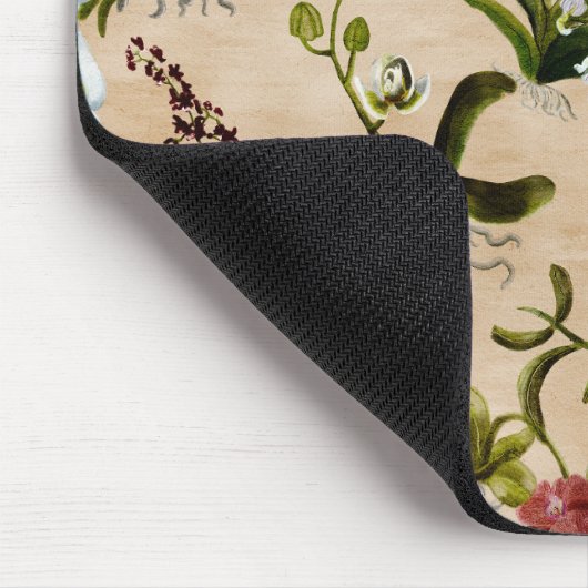 Mouse Pad - Orchid-Muster in Beige Mousepad (Ecke)