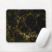 Mouse Pad Pads im Granitstil, schwarz und goldfarb Mousepad (Mit Mouse)