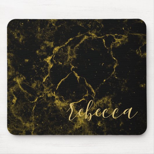 Mouse Pad Pads im Granitstil, schwarz und goldfarb Mousepad (Vorne)