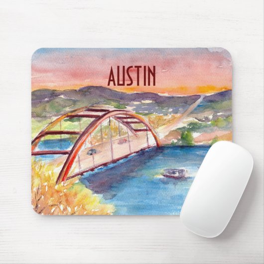 Mouse Pad - Pennybacker Bridge Mousepad (Mit Mouse)
