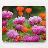 Mouse Pad Pink Peonies & Orange Poppies Mousepad (Vorne)