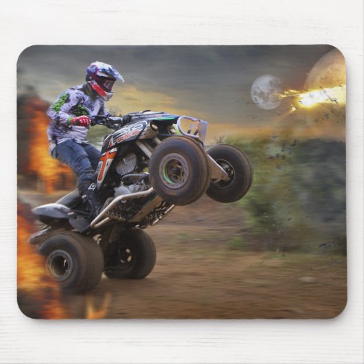 Mouse Pad Quad Bike Sprung zu einem Porthole Mousepad (Vorne)