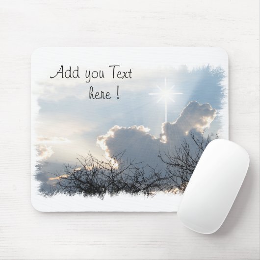 Mouse Pad Ruhm zu Gott mit einem Kreuz am Himmel Mousepad (Mit Mouse)