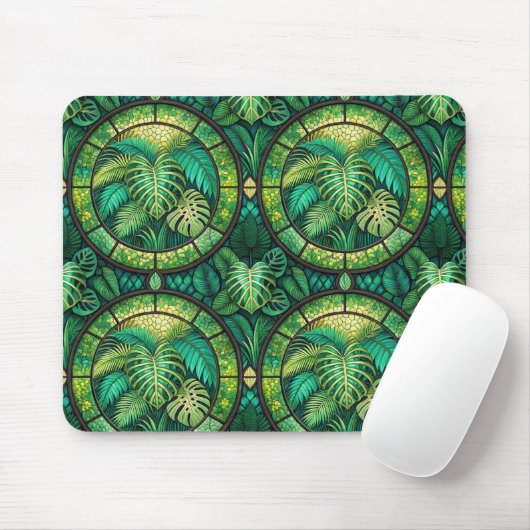 Mouse pad with a tropical leaf motif mousepad (Mit Mouse)