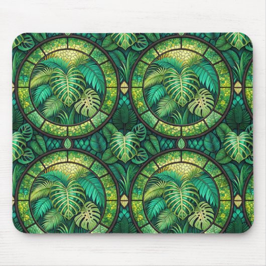 Mouse pad with a tropical leaf motif mousepad (Vorne)