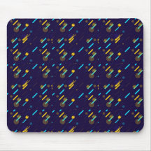Mouse pad with a vibrant space-themed design