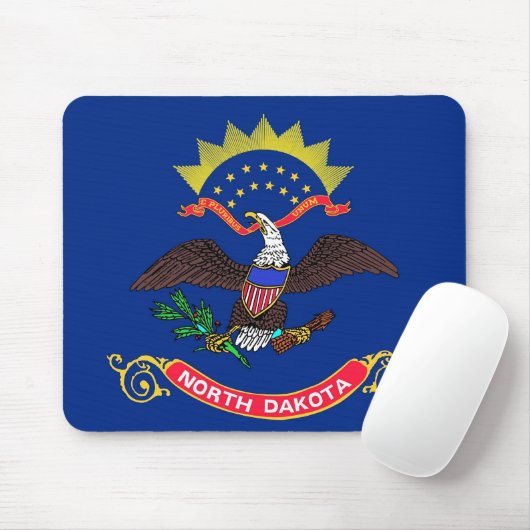 Mouse pad with Flag of North Dakota State - USA Mousepad (Mit Mouse)