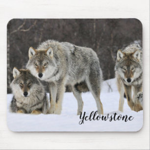 Mouse Pad-Yellowstone-Wölfe Mousepad