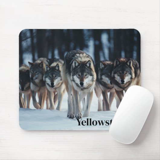 Mouse Pad-Yellowstone Wolves Mousepad (Mit Mouse)