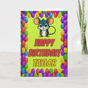Mouse Personalisiert Fun Grußkarte Geburtstag Karte