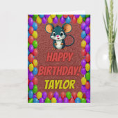 Mouse Personalisiert Fun Grußkarte Geburtstag Karte (Vorderseite)