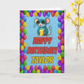 Mouse Personalisiert Fun Grußkarte Geburtstag Karte (Gelbe Blume)