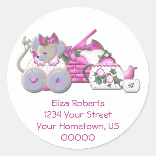 Mouse Picnic Address Stickers (Vorderseite)