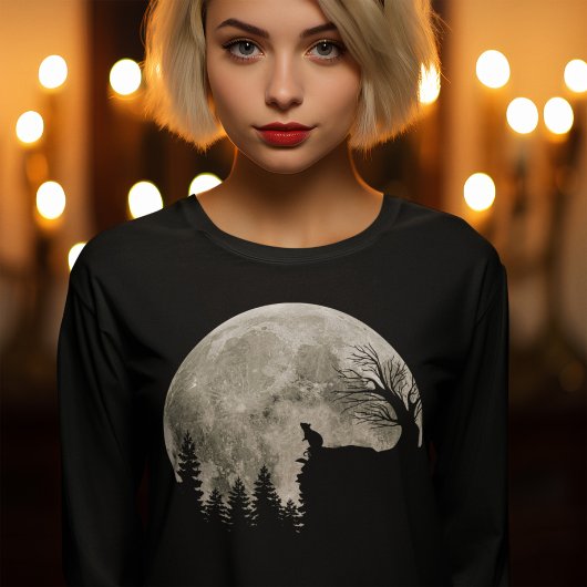 Mouse Praying on Mountain Halloweon Moon T-Shirt