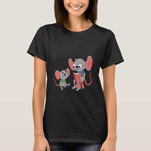 mouse rat reading learning T-Shirt (Vorderseite)