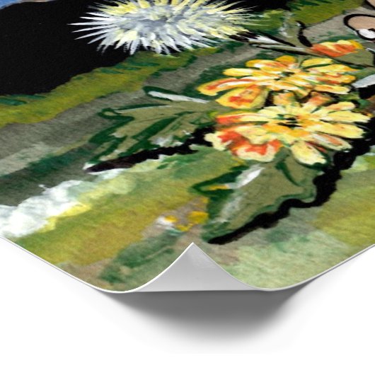 Mouse Rat Rodent Watching Moon Poster Marine Sweet (Ecke)