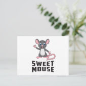 Mouse Rat Tierkäse Liebe Haustier Niedliches Funny Postkarte (Stehend Vorderseite)