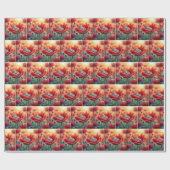 Mouse schlafen in einer roten Mohnblume-Blume Geschenkpapier (Flach)