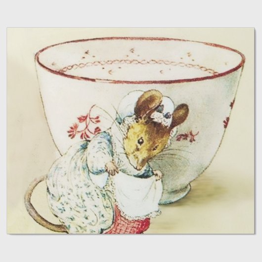 "Mouse Seamstress and Teacup" von Beatrix Potter Geschenkpapier (Flach)