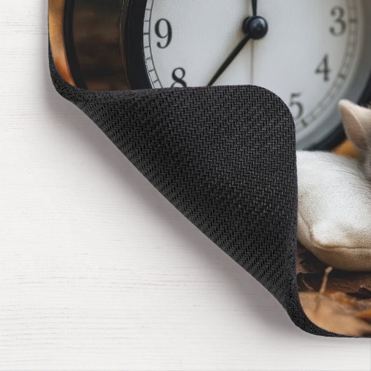 Mouse Sleeping By an Alarm Clock Mousepad (Ecke)