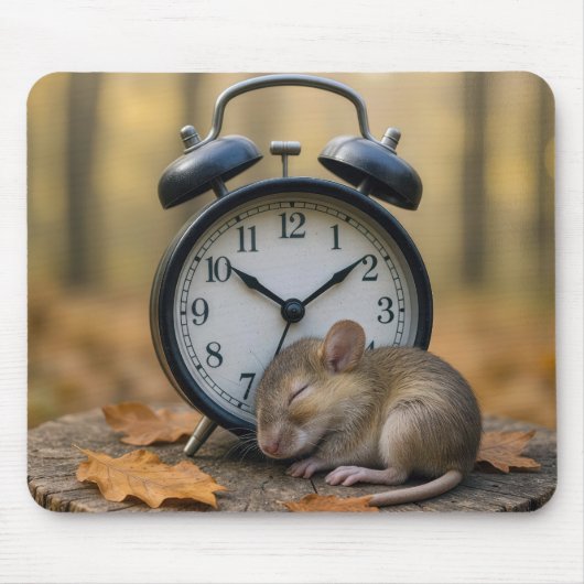 Mouse Sleeping By an Alarm Clock Mousepad (Vorne)