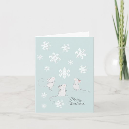 Mouse Snowflake Aquamarin Blue Frohe Weihnachten N (Vorderseite)