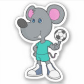 Mouse Soccer Player Soccer Aufkleber (Vorderseite)