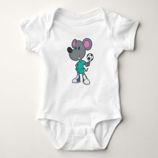 Mouse Soccer Player Soccer Baby Strampler (Vorderseite)