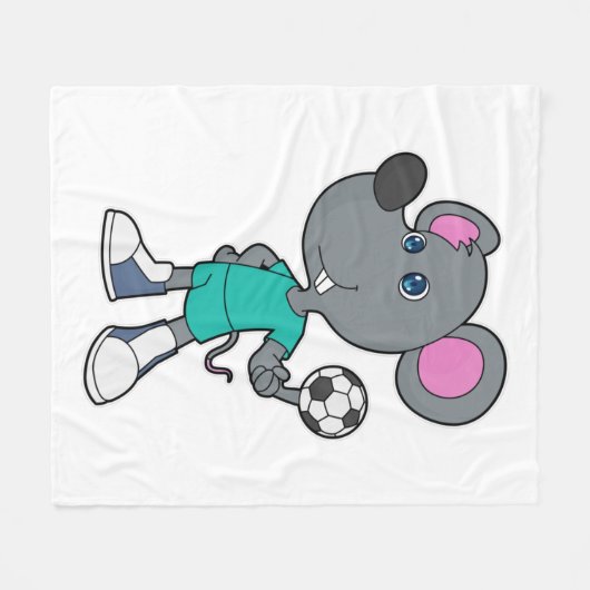 Mouse Soccer Player Soccer Fleecedecke (Vorderseite (Horizontal))