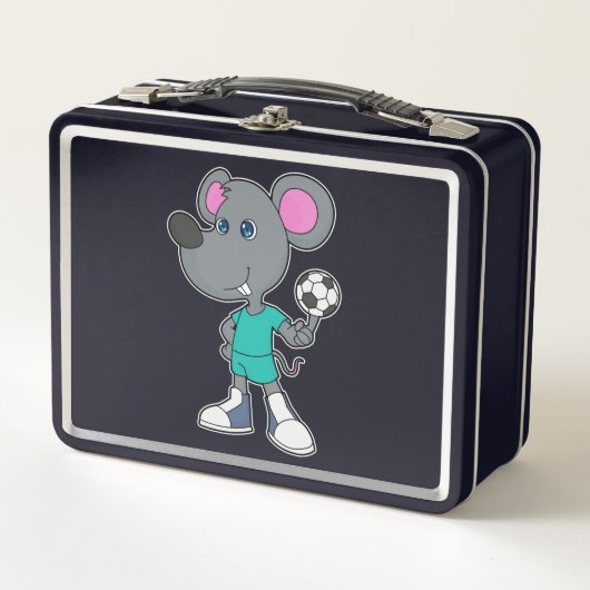 Mouse Soccer Player Soccer Metall Brotdose (Vorderseite)