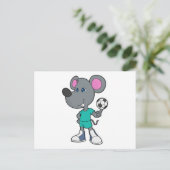 Mouse Soccer Player Soccer Postkarte (Stehend Vorderseite)