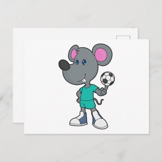 Mouse Soccer Player Soccer Postkarte (Vorne/Hinten)