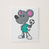 Mouse Soccer Player Soccer Puzzle (Vertikal)