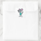 Mouse Soccer Player Soccer Quadratischer Aufkleber (Tasche)