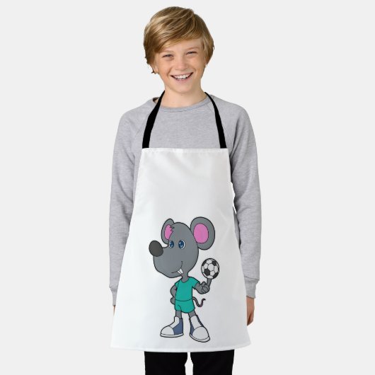 Mouse Soccer Player Soccer Schürze (Getragen)