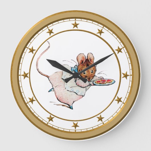 Mouse Stealing Cookies Wall Clock Große Wanduhr (Vorderseite)