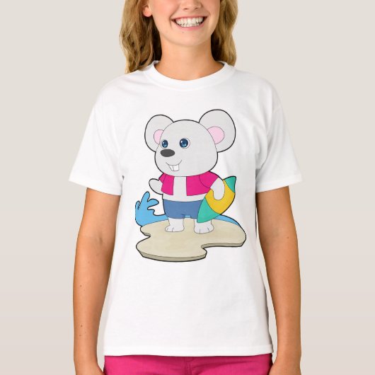 Mouse Summer Surfer T-Shirt (Vorderseite)