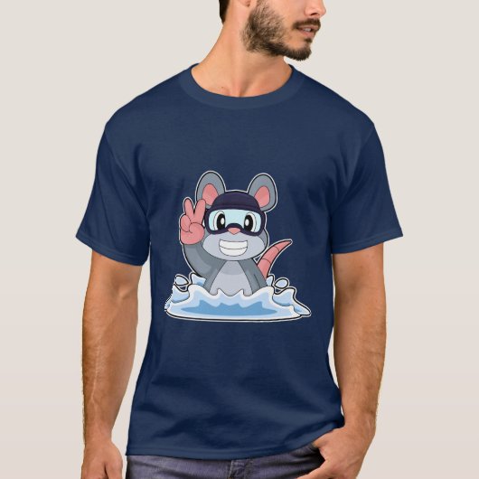 Mouse Swimming Swimming goggles Summer T-Shirt (Vorderseite)